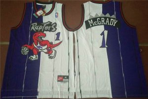 Maillot De Basket Toronto Raptors Tracy McGrady 1 Engrener Violet et Blanc Splits